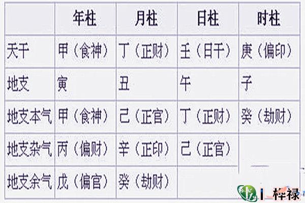 八字柱位代表的基本信息