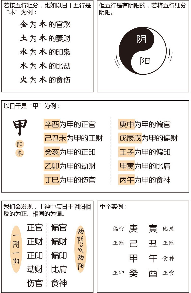 看漫画学八字:十神六亲