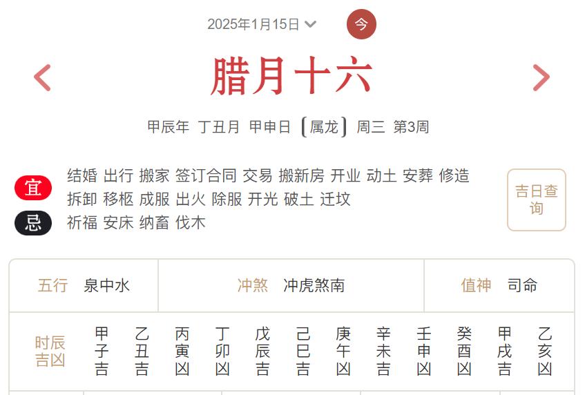 2025年1月15日每日五行穿衣指数解读搭配