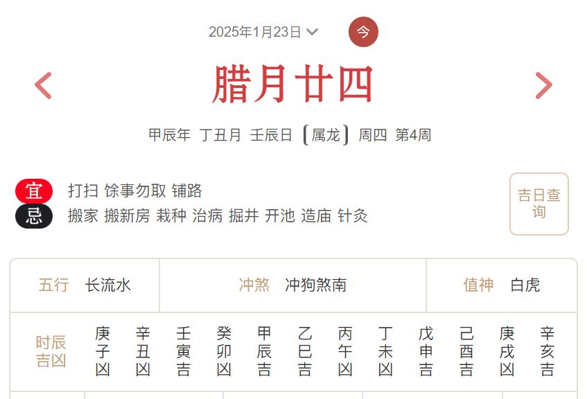 2025年1月23日每日五行穿衣指数解读搭配