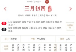2026年4月20日每日五行穿衣指数解读搭配
