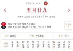 2026年7月13日每日五行穿衣指数解读搭配
