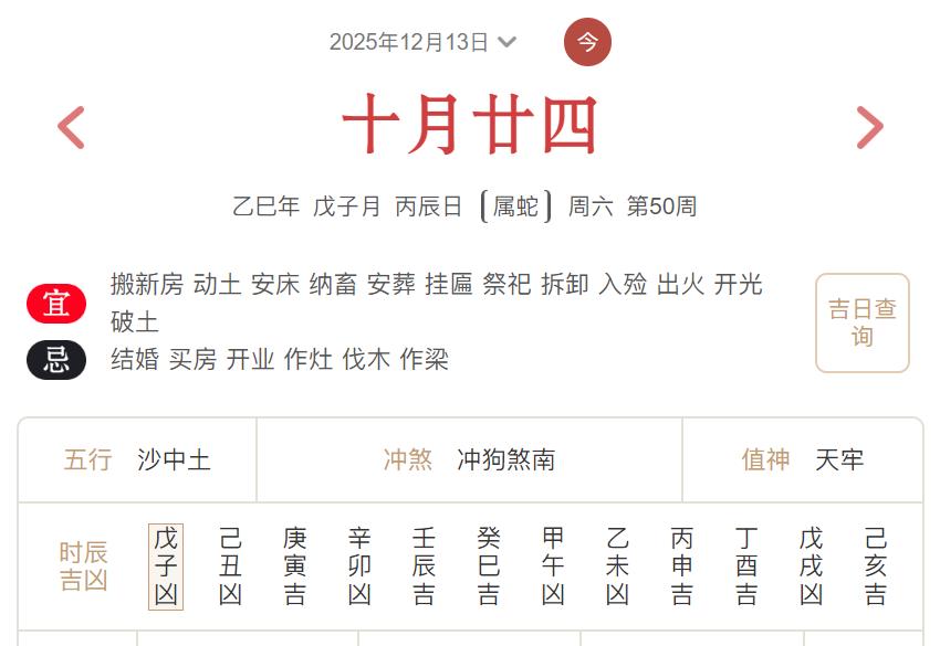 2025年12月13日每日五行穿衣指数解读搭配